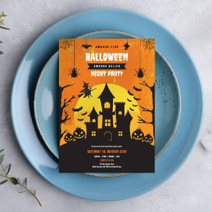 Spooky Spuk Castle Halloween Night Party Einladung