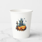 Spooky Spuk Castle Halloween Paper Cup Pappbecher (Rückseite)