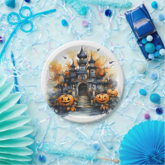Spooky Spuk Castle Halloween Papierplatte Pappteller (Party)