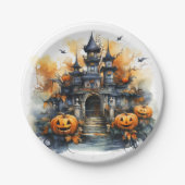 Spooky Spuk Castle Halloween Papierplatte Pappteller (Vorderseite)