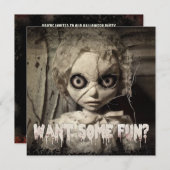 Spooky Spuk Doll Adult Einladung (Vorne/Hinten)