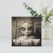 Spooky Spuk Doll Adult Einladung (Stehend Vorderseite)