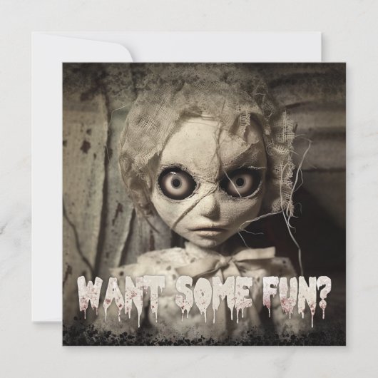 Spooky Spuk Doll Adult Einladung (Vorderseite)