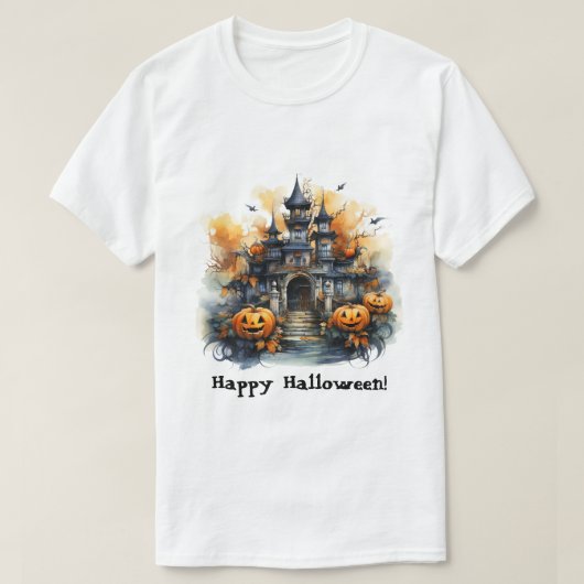 Spooky Spuk Halloween Castle T - Shirt (Design vorne)