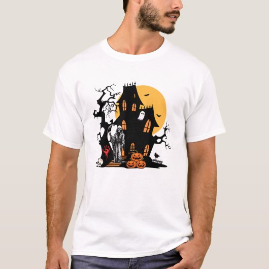 Spooky Spuk Halloween House T-Shirt (Vorderseite)