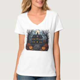 Spooky Spuk House and Pumpkin Patch Halloween T-Shirt