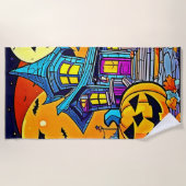 Spooky Spuk House Artwork Strandtuch (Vorderseite)