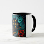 Spooky Spuk House & Bats Halloween Tasse (VorderseiteRechts)