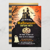 Spooky Spuk House Costume Night Sky Halloween Einladung (Vorne/Hinten)