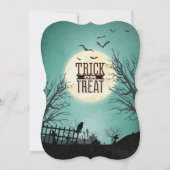 Spooky Spuk House Costume Night Sky Halloween Einladung (Rückseite)