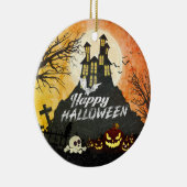 Spooky Spuk House Costume Night Sky Halloween Keramik Ornament (Rechts)