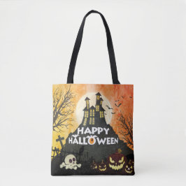 Spooky Spuk House Costume Night Sky Halloween Tasche