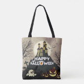 Spooky Spuk House Costume Night Sky Halloween Tasche (Rückseite)