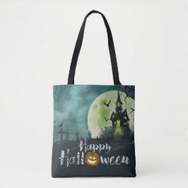 Spooky Spuk House Costume Night Sky Halloween Tasche