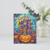 Spooky Spuk House | Frohe Halloween Postkarte (Stehend Vorderseite)
