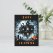 Spooky Spuk House Halloween AI Postcard Postkarte (Stehend Vorderseite)