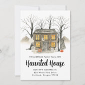 Spooky Spuk House Halloween-Ankündigung Ankündigung (Vorderseite)