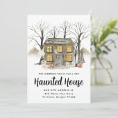 Spooky Spuk House Halloween-Ankündigung Ankündigung (Stehend Vorderseite)