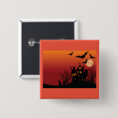Spooky Spuk House Halloween Button (Vorne & Hinten)
