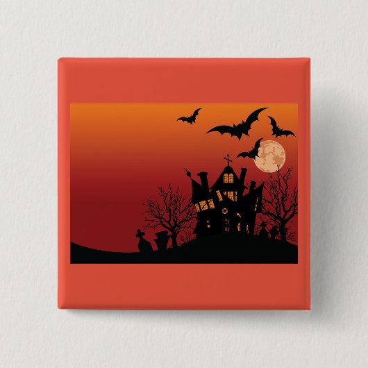Spooky Spuk House Halloween Button (Vorderseite)