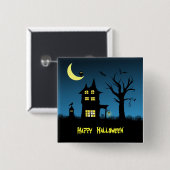 Spooky Spuk House Halloween Button (Vorne & Hinten)