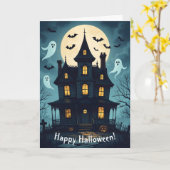 Spooky Spuk House Halloween Card Karte (Gelbe Blume)