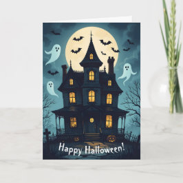 Spooky Spuk House Halloween Card Karte