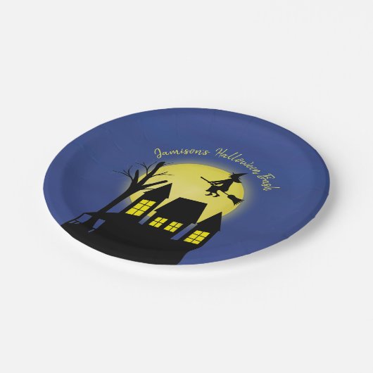 Spooky Spuk House Halloween Custom Pappteller (Schrägansicht)