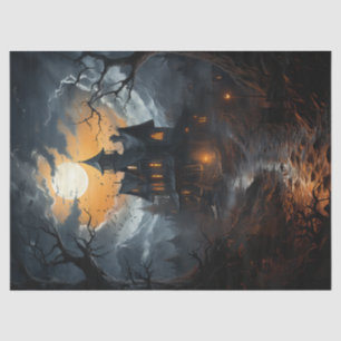 Spooky Spuk House Halloween Decoupage Seidenpapier
