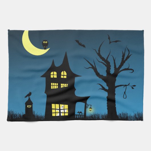 Spooky Spuk House Halloween Dekorative Handtuch (Horizontal)
