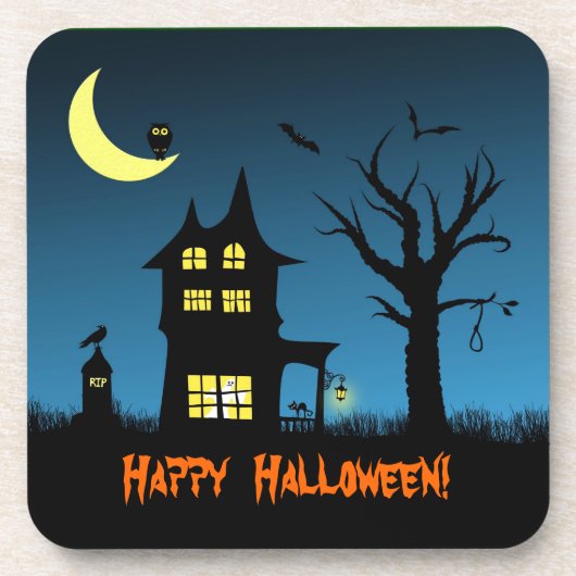 Spooky Spuk House Halloween Dekorative Untersetzer (Vorderseite)
