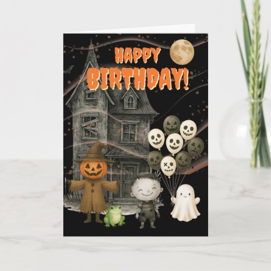 Spooky Spuk House Halloween Feiertagskarte (Vorderseite)