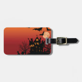 Spooky Spuk House Halloween Gepäckanhänger (Vorderseite horizontal)