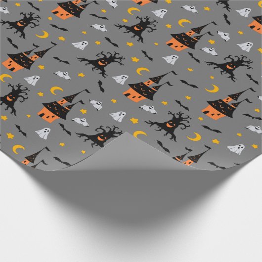 Spooky Spuk House Halloween Geschenkpapier (Ecke)