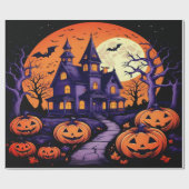 Spooky Spuk House Halloween Geschenkpapier (Flach)