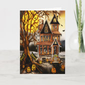 Spooky Spuk House Halloween Inspirivity Karte (Vorderseite)