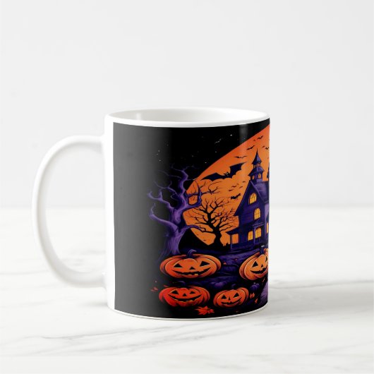 Spooky Spuk House Halloween Kaffeetasse (Links)