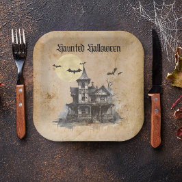 Spooky Spuk House Halloween Kostüm Party Pappteller