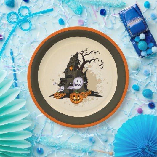 Spooky Spuk House Halloween Pappteller (Party)