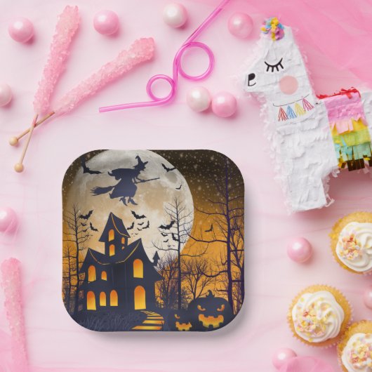 Spooky Spuk House Halloween Pappteller (Party)