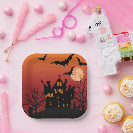 Spooky Spuk House Halloween Pappteller (Party)