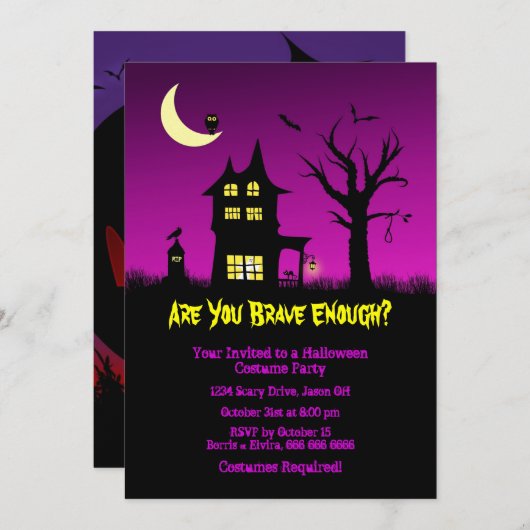 Spooky Spuk House Halloween-Party Einladung (Vorne/Hinten)