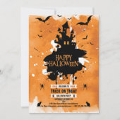 Spooky Spuk House Halloween-Party Einladung (Vorderseite)