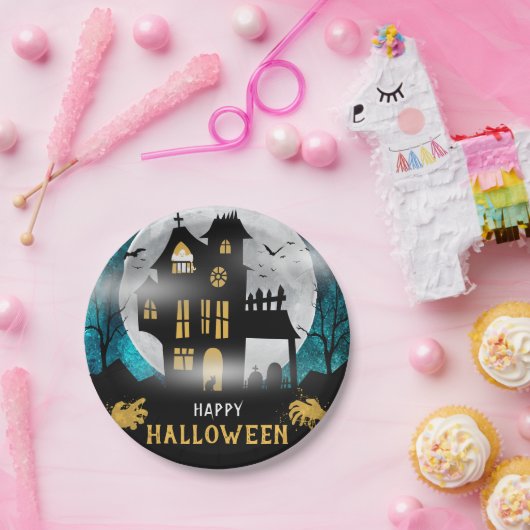 Spooky Spuk House Halloween-Party Pappteller (Party)