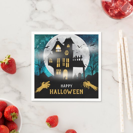 Spooky Spuk House Halloween-Party Serviette (Beispiel)