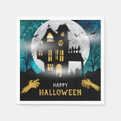 Spooky Spuk House Halloween-Party Serviette (Vorderseite)