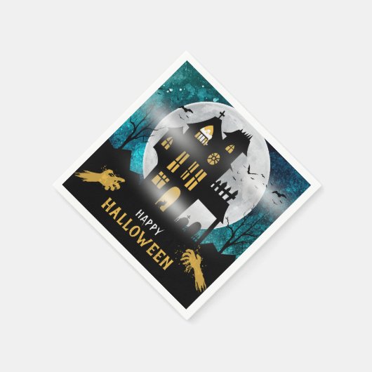 Spooky Spuk House Halloween-Party Serviette (Ecke)