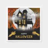 Spooky Spuk House Halloween-Party Serviette (Vorderseite)