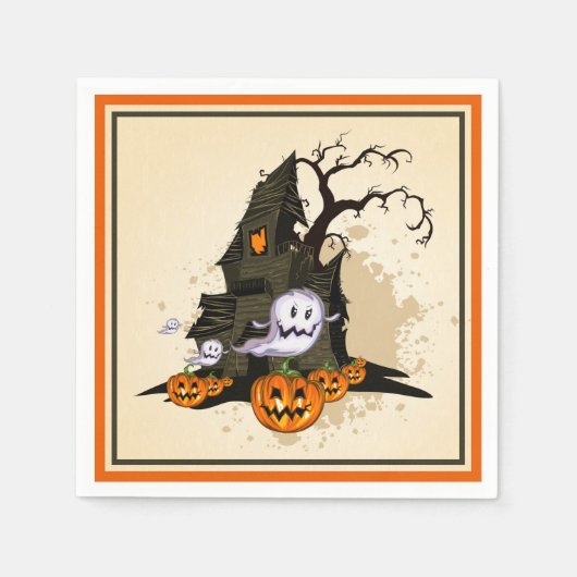 Spooky Spuk House Halloween Serviette (Vorderseite)