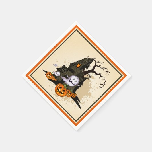 Spooky Spuk House Halloween Serviette (Ecke)